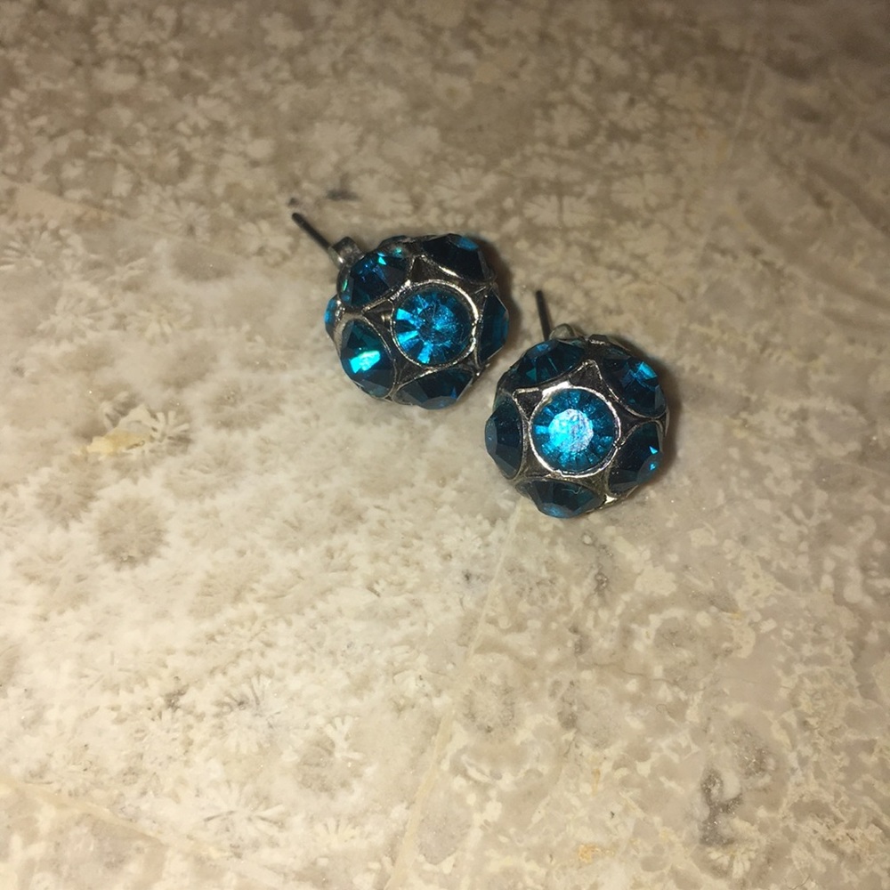 teal & silver earrings
